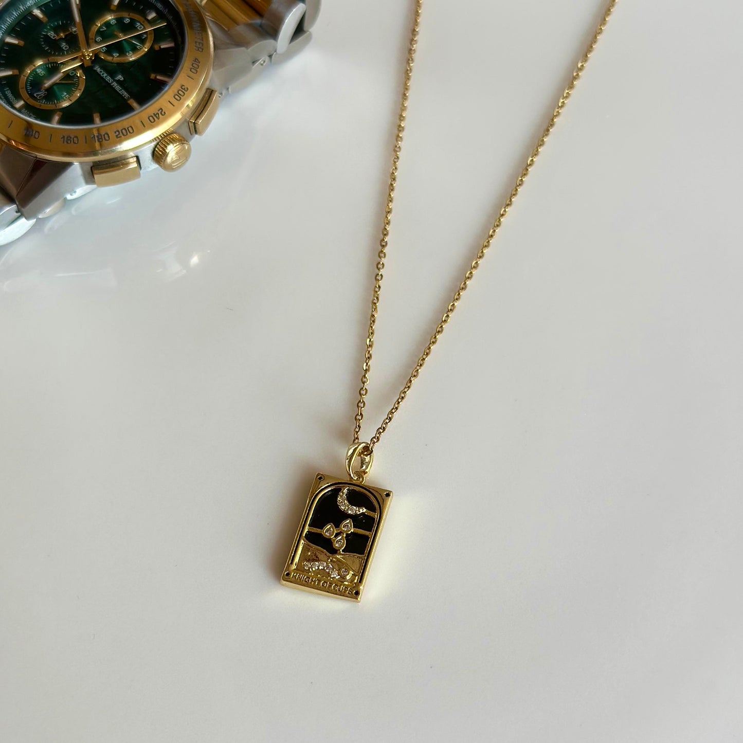 Unisex Tarot Kolye Gold