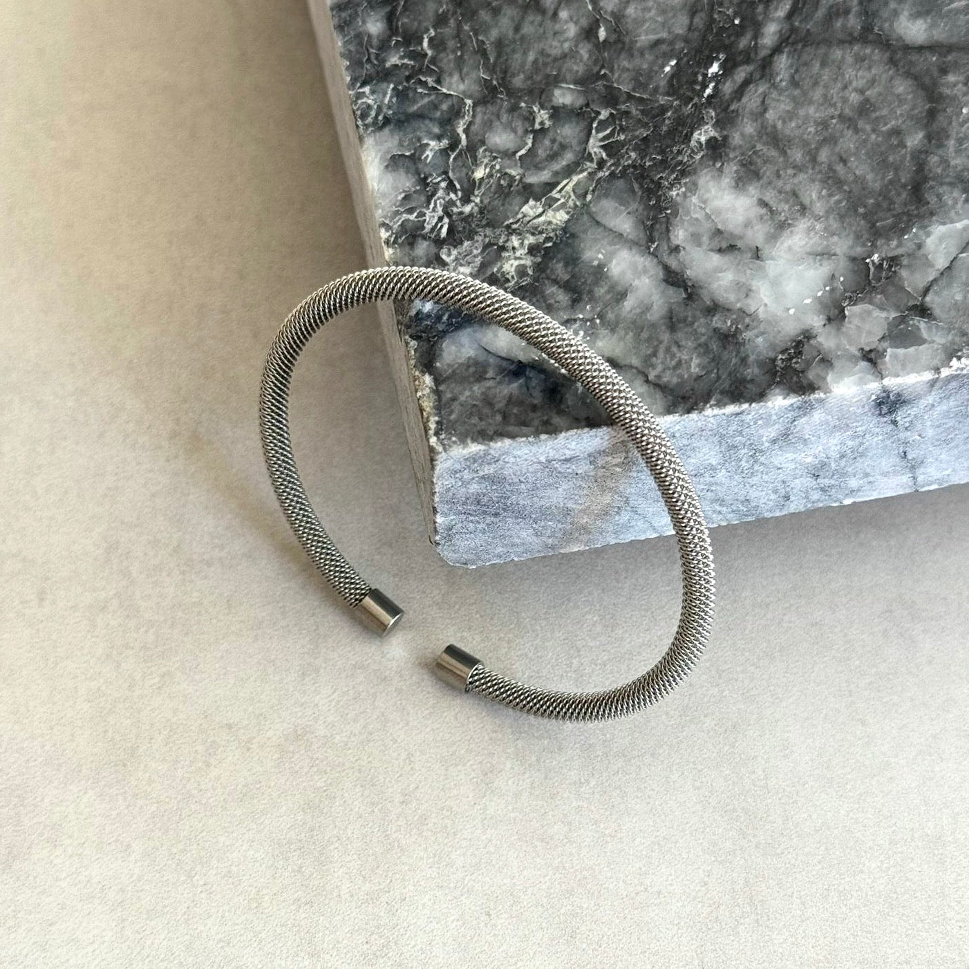 İnce Hasır Model Bileklik Silver