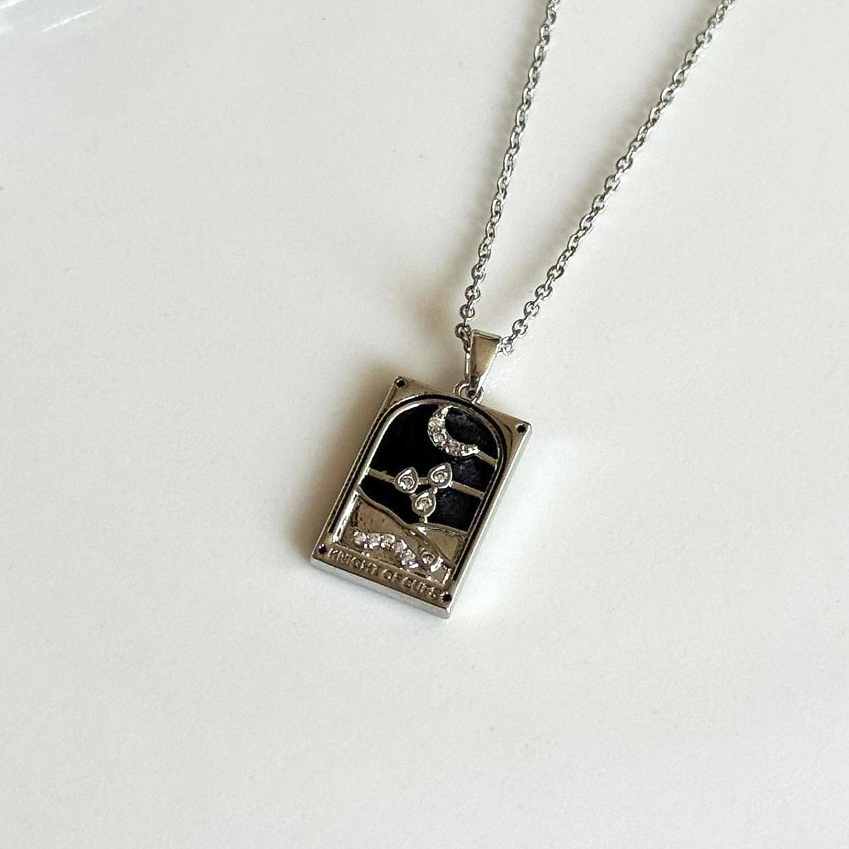 Unisex Tarot Kolye Silver