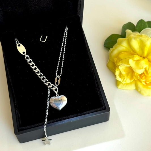 Kalp & Yıldız Detay Kolye