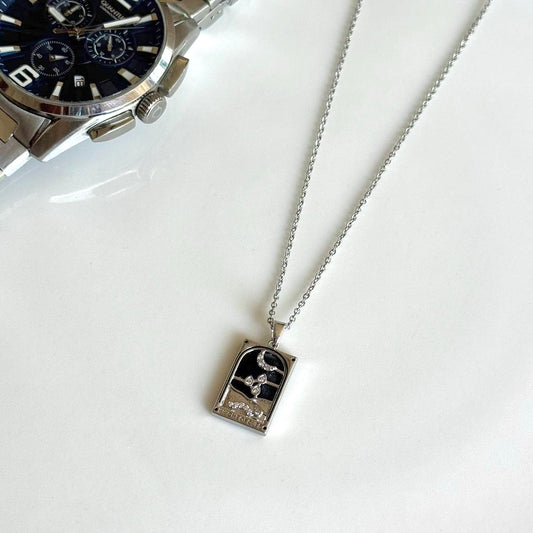 Unisex Tarot Kolye Silver