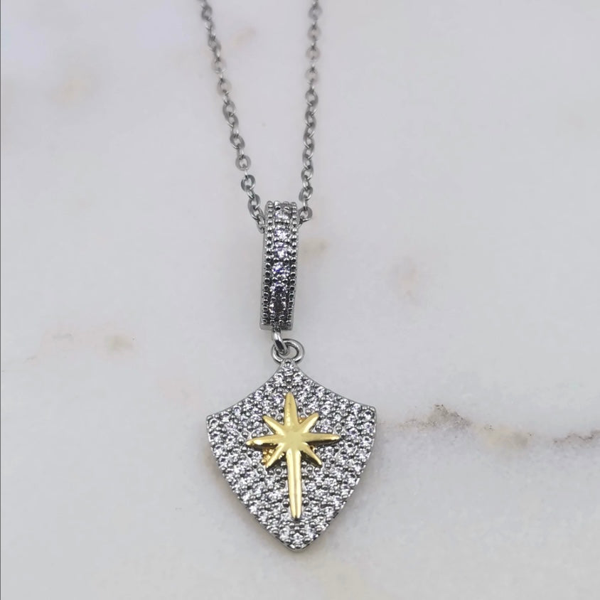 Kutup Yıldızı Zirkon Taşlı Kolye