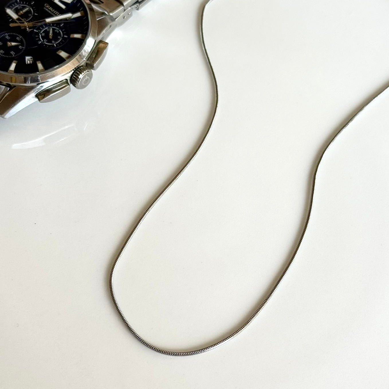 İnce Yılan Zincir Kolye 60cm