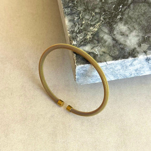 İnce Hasır Model Bileklik Gold