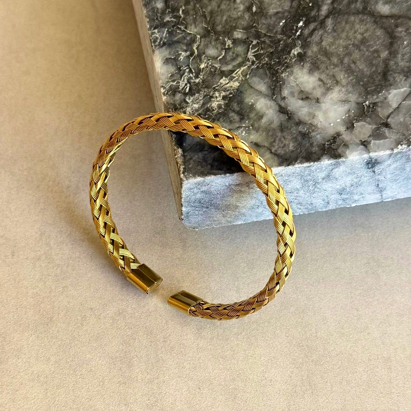 Hasır Model Gold Bileklik