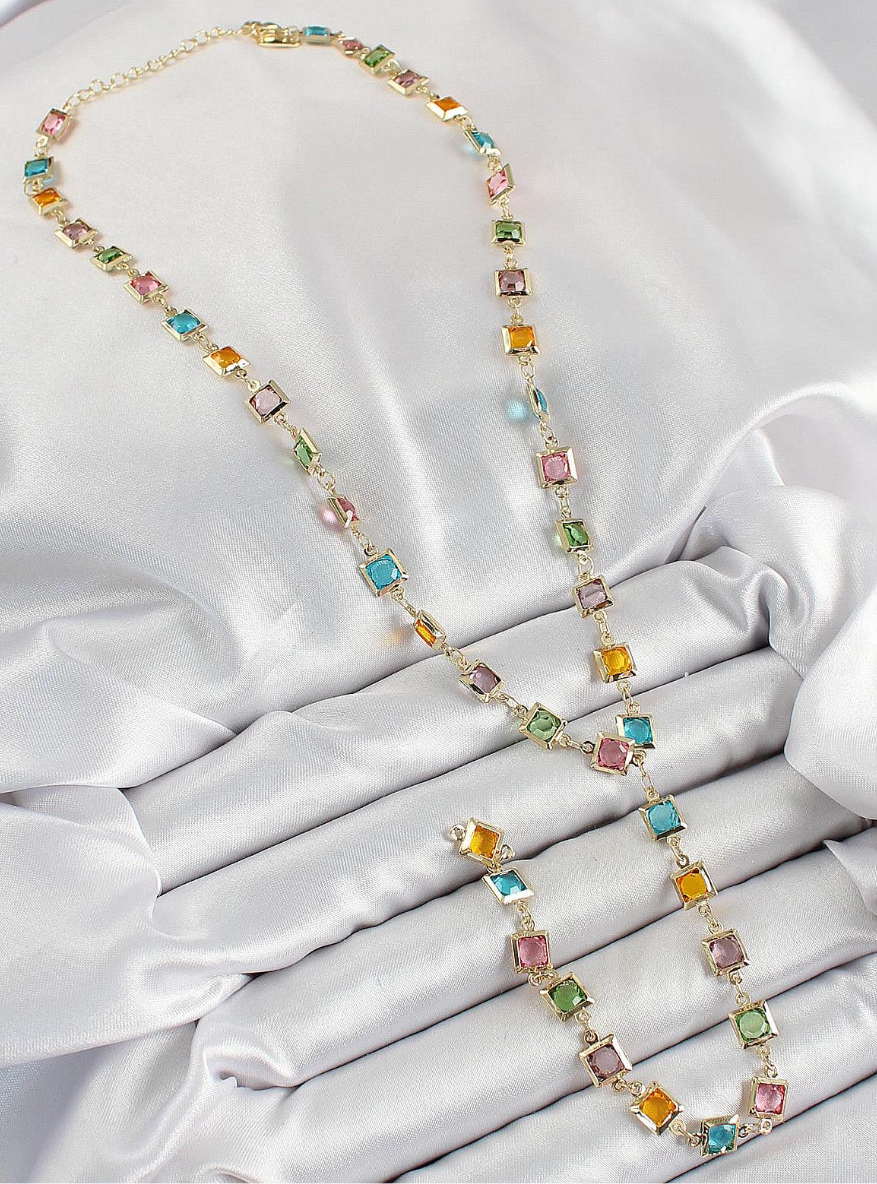 Kare Model Zirkon Y Kolye