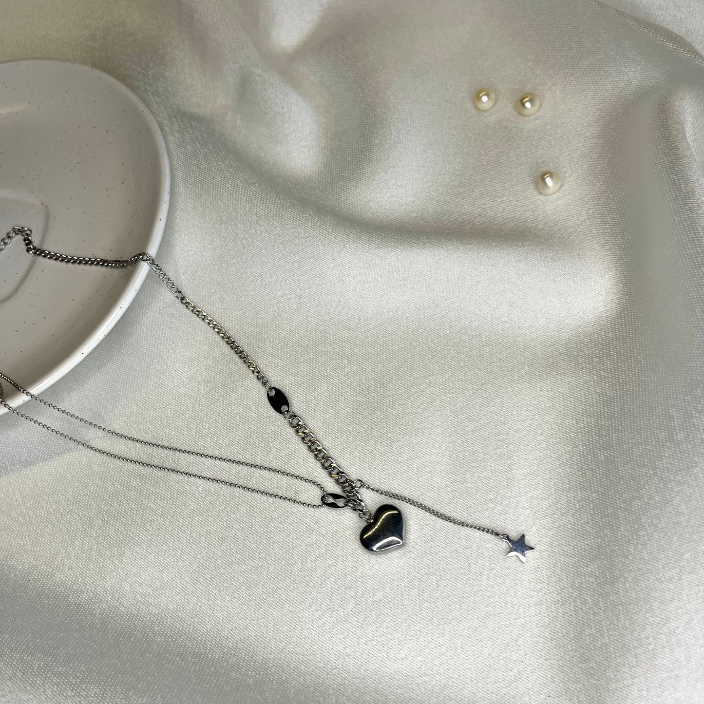 Kalp & Yıldız Detay Kolye