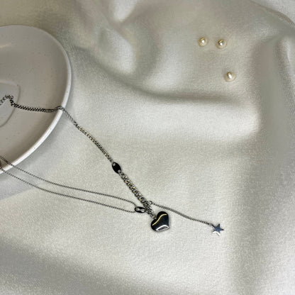 Kalp & Yıldız Detay Kolye
