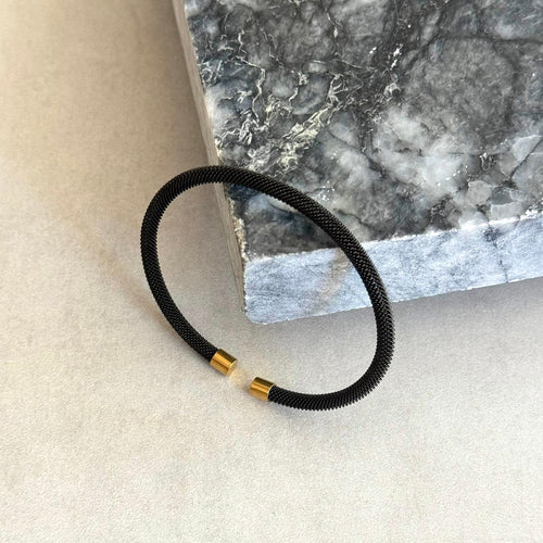 İnce Hasır Model Bileklik Siyah